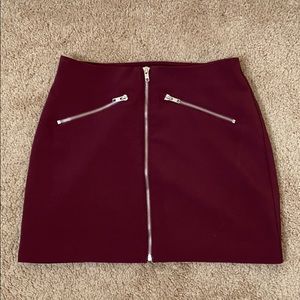 Burgundy Skirt with zipper